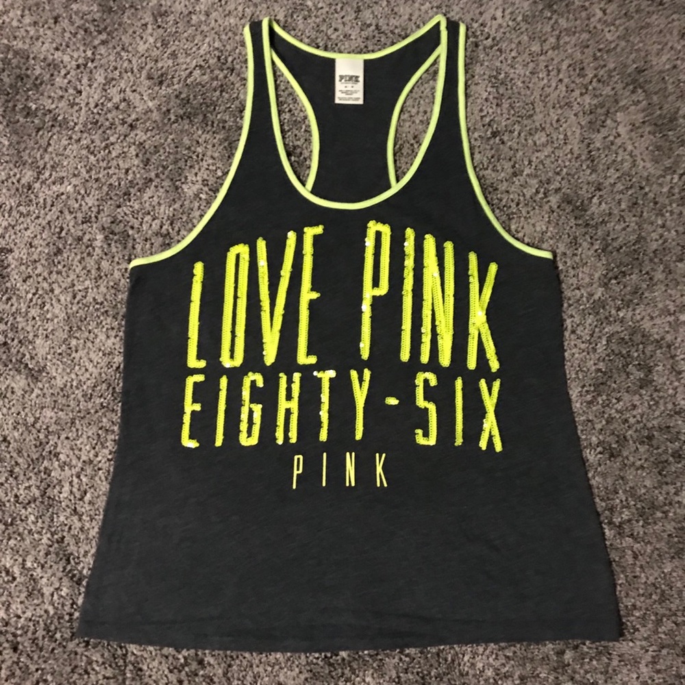 VS pink racerback tank size M